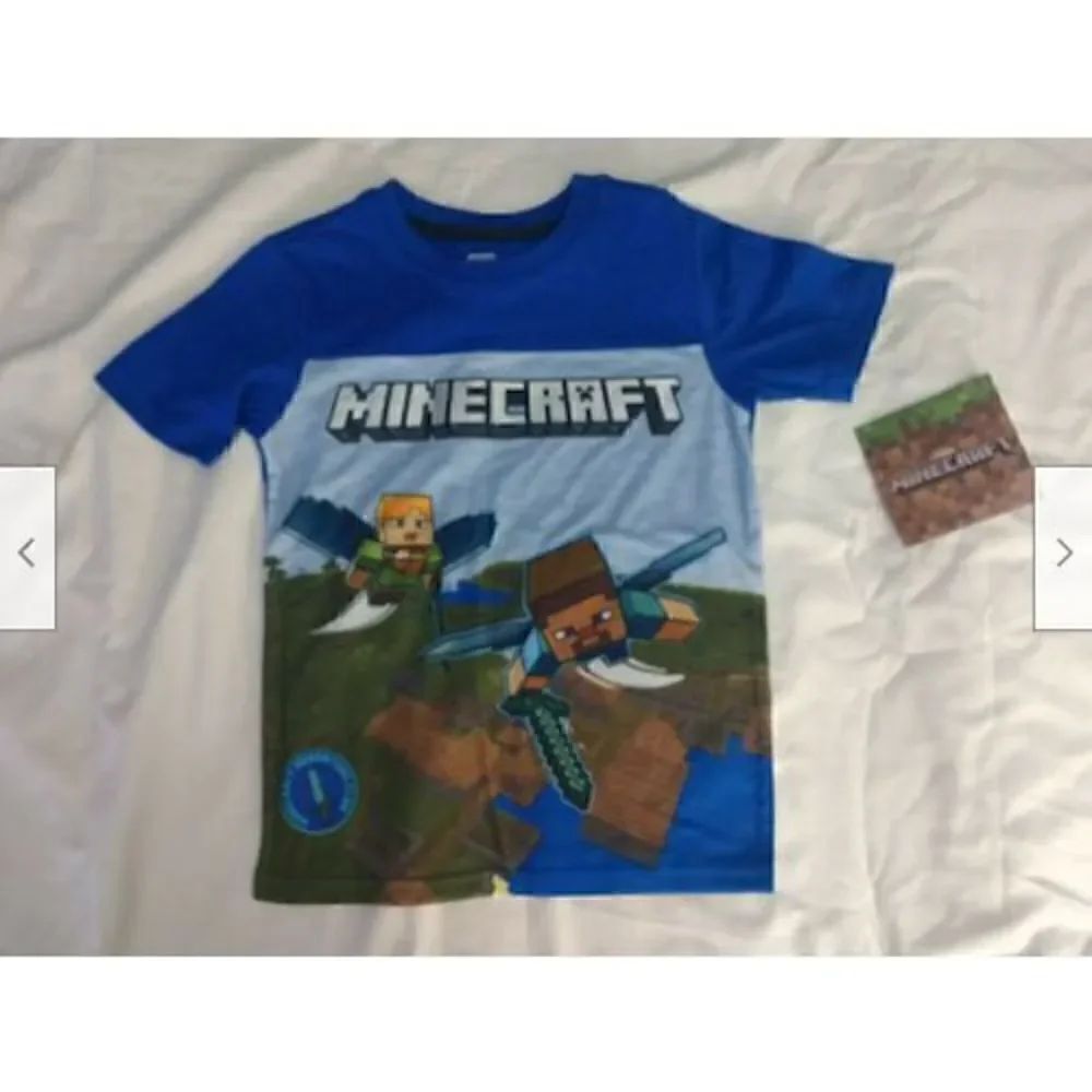 Minecraft boys Navy Blue short sleeve T-shirt size XS 4-5.